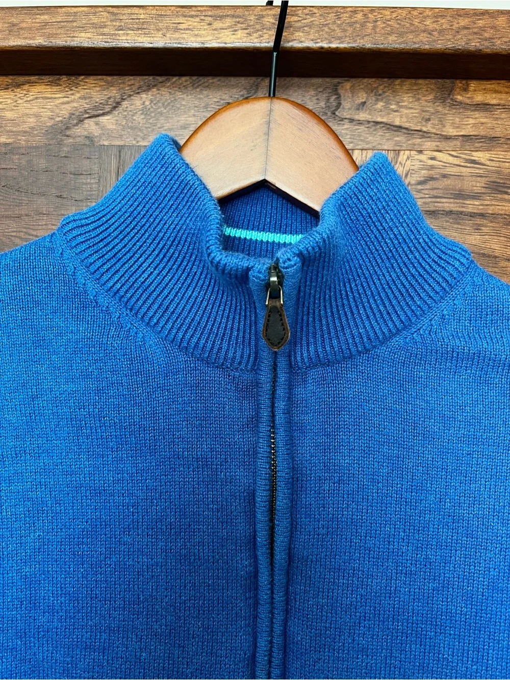 Brooks Brothers Blue Full-Zip Men's Sweater Jacket